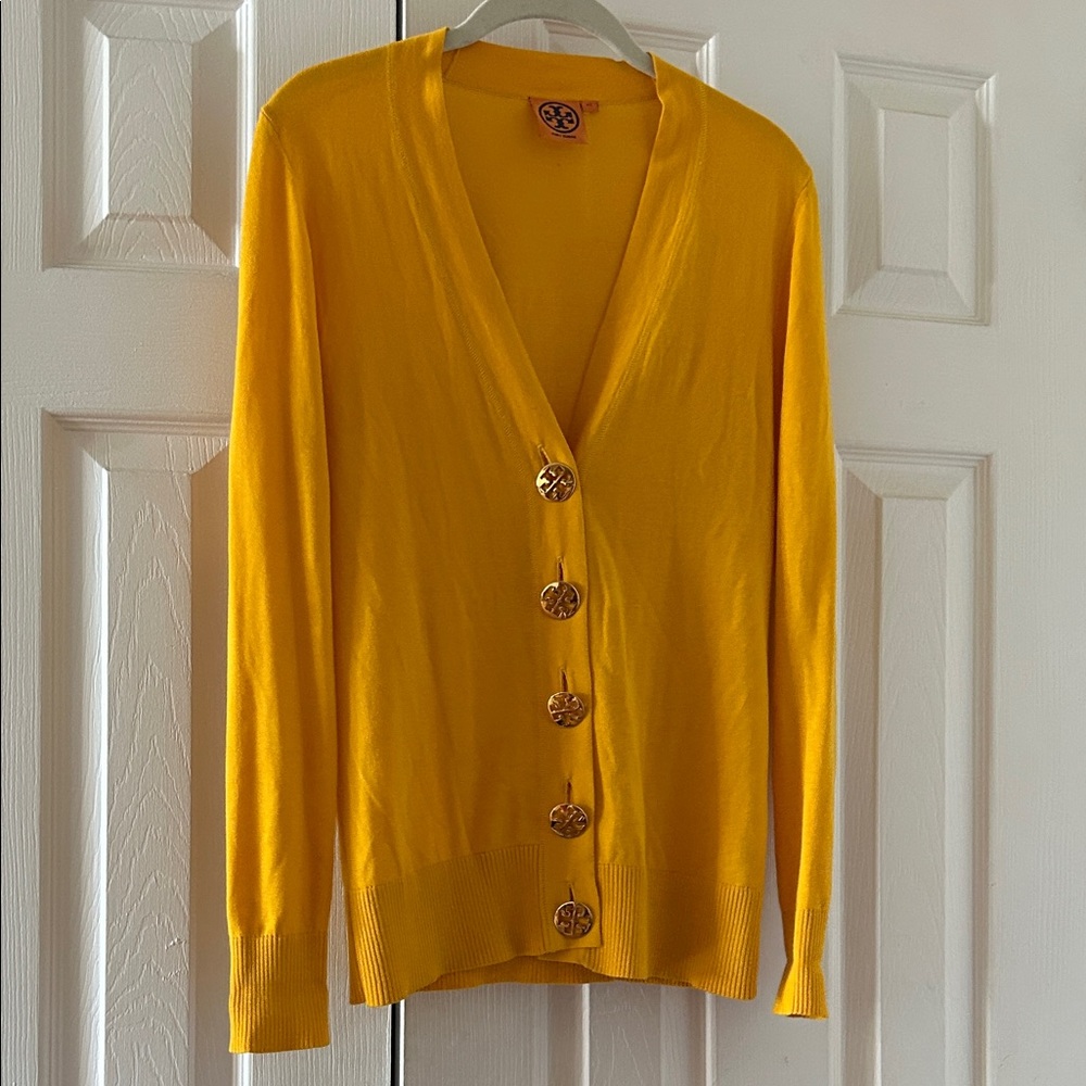 Tory Burch Mustard Yellow Cardigan